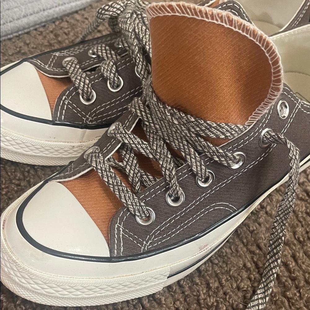 Converse Brown and White Canvas Shoes